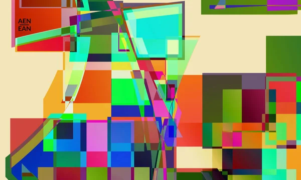 Papier Peint Vectoriel Abstrait Grandes Carrés Chevauchants Colorés Vibrants Rétro — Image vectorielle