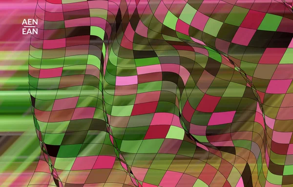 Абстрактний Векторний Шаблон Футуристичними Різнокольоровими Каркасними Геометричними Фігурами Концепція Сітки — стоковий вектор