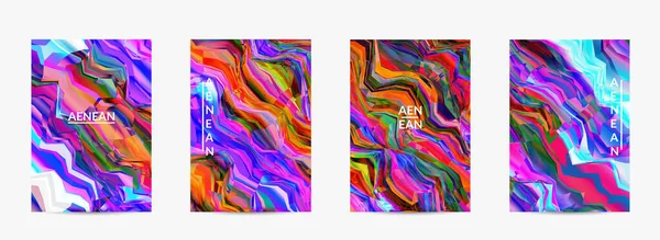 Modelo Folheto Vetorial Abstrato Textura Aquarela Fundo Colorido Vibrante Computador — Vetor de Stock