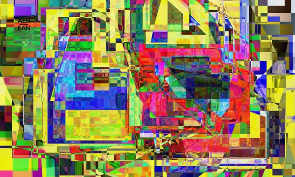 Abstraktní Vektorová Tapeta Malý Zlomený Pixel Deformace Chyba Umění Geometrický — Stockový vektor