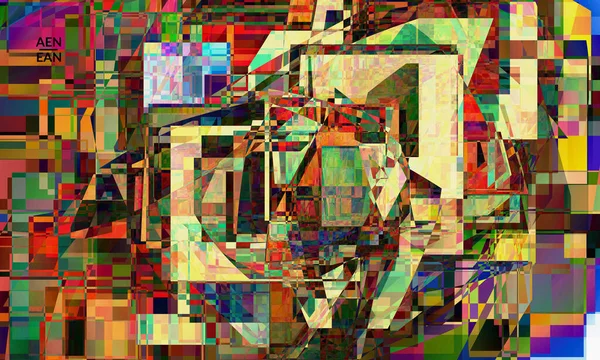 Abstracte Vector Achtergrond Kleine Gebroken Pixel Vervorming Glitch Kunst Matrix — Stockvector