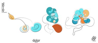 Soyut el çizimi vektör sanatsal logo seti beyaza izole edildi. Çizgi sanatsal çizim ve doku. Retro düz renkler organik doğal Eko gıda tasarımı. Organik sağlıklı vejetaryen karalaması..