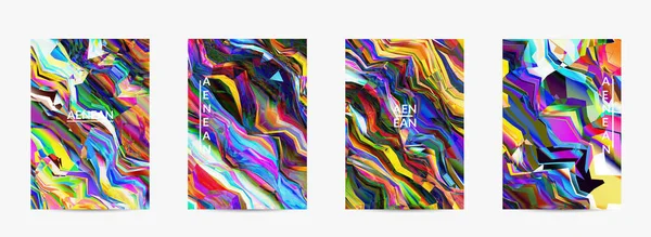 Abstraktní Šablona Vektorového Letáku Akvarelové Textury Pulzující Barevné Pozadí Vizuální — Stockový vektor