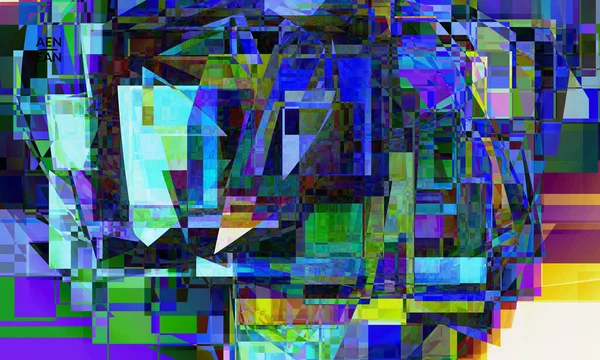 Abstracte Vector Achtergrond Kleine Gebroken Pixel Vervorming Glitch Kunst Matrix — Stockvector