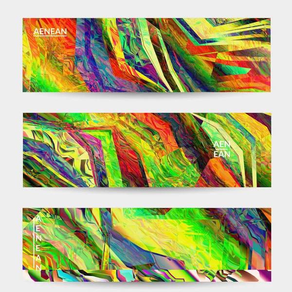 Plantilla Banner Vectorial Abstracto Patrón Color Vibrante Geométrico Diagonal Luz — Vector de stock