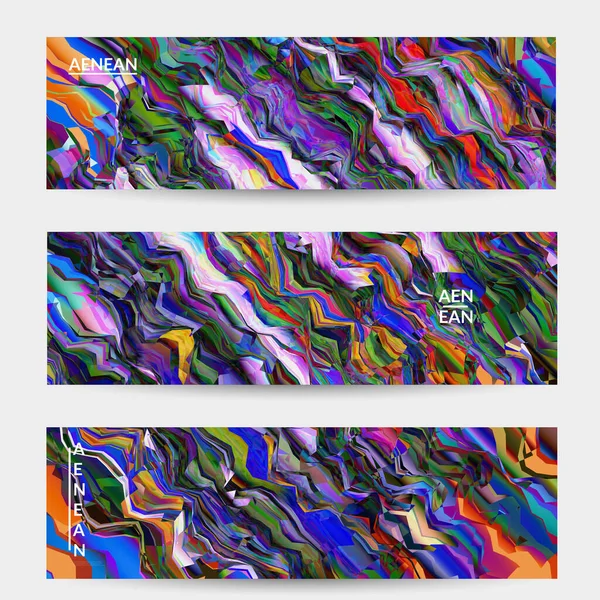 Modèle Abstrait Bannière Vectorielle Texture Aquarelle Fond Coloré Vibrant Lignes — Image vectorielle