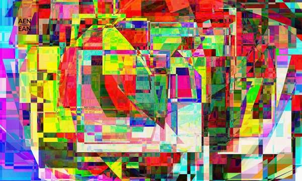 Abstract Vector Wallpaper Small Broken Pixel Distortion Glitch Art Matrix — Stock Vector