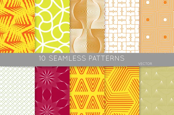 Simple Geometric Texture Collection Seamless Geometric Minimalistic Patterns Backgrounds Wallpapers — Stock Vector