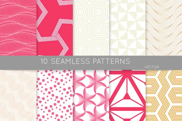 Simple Geometric Texture Collection Seamless Geometric Minimalistic Patterns Backgrounds Wallpapers — Stock Vector