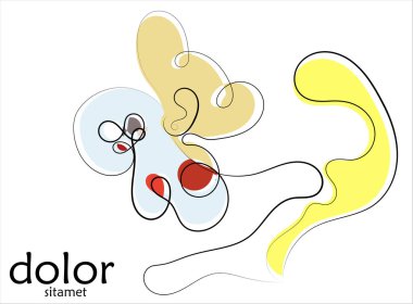 Soyut el çizimi çiçek vektörü sanatsal logosu beyaza izole edilmiş. Çizgi sanatsal çizim ve doku. Retro düz renkler organik doğal Eko gıda tasarımı. Organik sağlıklı vejetaryen karalaması..