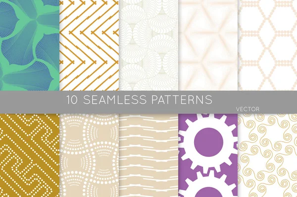 Textura Geométrica Simple Colección Patrones Geométricos Minimalistas Sin Costuras Fondos — Vector de stock