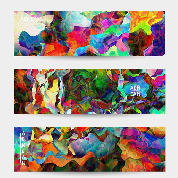 Multicolored Wavy Pattern Overlapping Gradient Filtered Shapes Vibrant Light Effect — Stock Vector