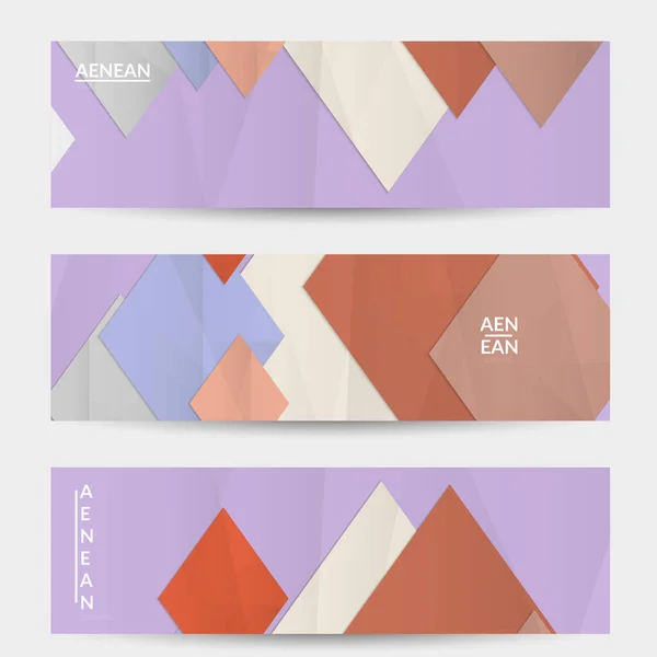 Abstract Vector Banner Template Folded Paper Overlapping Geometric Shapes Environmental — Stock Vector