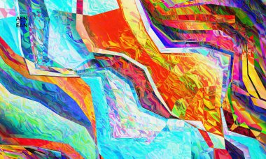 Soyut vektör duvar kağıdı. Çapraz geometrik renkli desen. Mikroskobik görüş kristal yapısında polarize ışık. Dinamik bilgisayar filtrelenmiş çok renkli sanatsal arkaplan şablonu.