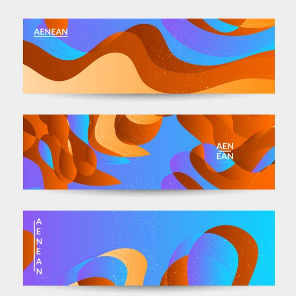 Șablon Banner Vectorial Abstract Forme Organice Ondulate Strălucitoare Care Suprapun — Vector de stoc