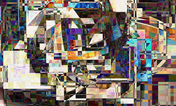 Abstracte Vector Achtergrond Kleine Gebroken Pixel Vervorming Glitch Kunst Matrix — Stockvector