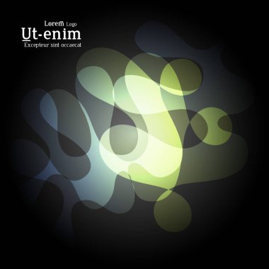 Siyah arkaplanda dalgalı örtüşen gradyan şekillere sahip soyut ağ şablonları. Sosyal medya web sayfası ya da iniş sayfası. Yumuşak sıvı renklerle akışkan ışıklandırma efekti. 