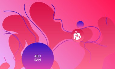 Kaybolan dalgalarla soyut geometrik arkaplan. Sosyal medya afişi için modern şablon. Düz arkaplan üzerinde gerçekçi gölgesi olan çağdaş malzeme tasarımı