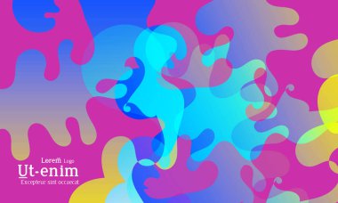 Parlak renkli arkaplanda dalgalı örtüşen gradyan şekillere sahip soyut ağ şablonları. Sosyal medya web sayfası ya da iniş sayfası. Yumuşak sıvı renklerle akışkan ışıklandırma efekti. 