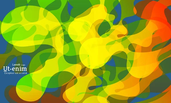 Abstrakte Webvorlagen Mit Sich Wellenförmig Überlappenden Verlaufsformen Auf Leuchtend Farbigem — Stockvektor