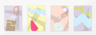 Soyut kağıt kesimi üst görünüm. Kağıt kesikli uçan şablonlar geometrik şekiller düz ve 3D gerçekçi gölge ile yatıyordu. Pastel renkler. Vektör kapağı el işi kağıt biçimi.