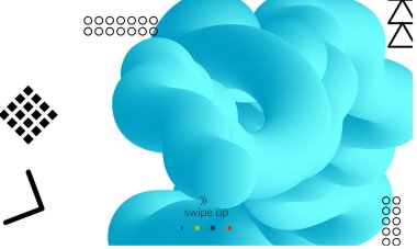Beyaz ve basit siyah geometrik şekiller üzerinde 3D sıvı şekilli parlak renkli iniş sayfası şablonları. Akışkan renk pankartları ayarlandı. Yaratıcı 3B karışım, dinamik bileşimi şekillendirir.
