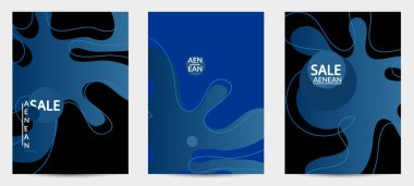 Kaybolan dalgaları olan soyut geometrik uçucu. Sosyal medya afişi için modern şablon. Düz arkaplan üzerinde gerçekçi gölgesi olan çağdaş malzeme tasarımı