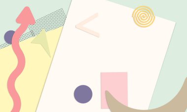 Soyut kağıt kesimi üst görünüm. Kağıt kesikli arka plan şablonu geometrik şekiller düz ve 3D gerçekçi gölge ile yatıyordu. Pastel renkler. Vektör sancak kağıt biçimi.