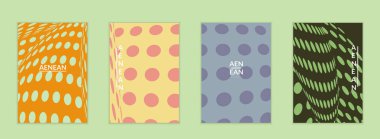 Görsel bozulma etkisiyle soyut yarım ton uçucu şablonu. Optik sanat geçmişi. Çarpık üç boyutlu uzay. Düz arkaplan üzerinde daireleri olan gelecekçi vektör illüstrasyonu