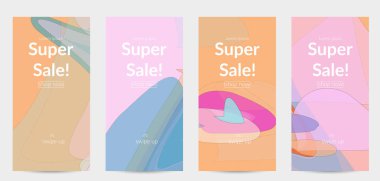 Pastel renkli şeffaf şekilli şablon akrilik boya veya suluboya efekti vektör karışımı yaratıyor. Mermer desen düz renkler basit organik şekiller. Doğa Dünya Tasarımı.