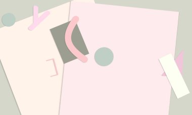 Soyut kağıt kesimi üst görünüm. Kağıt kesikli arka plan şablonu geometrik şekiller düz ve 3D gerçekçi gölge ile yatıyordu. Pastel renkler. Vektör sancak kağıt biçimi.