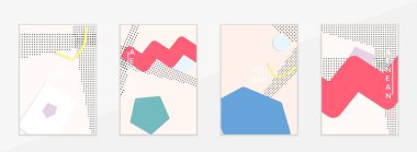 Soyut kağıt kesimi üst görünüm. Kağıt kesikli uçan şablonlar geometrik şekiller düz ve 3D gerçekçi gölge ile yatıyordu. Pastel renkler. Vektör kapağı el işi kağıt biçimi.