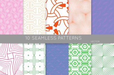 Basit geometrik dokular. Kusursuz geometrik minimalist desenlerin toplanması. Arka planlar ve duvar kağıtları. Tekstil süsü. Düzgünce gruplandırılmış ve katmanlanmış sürükleme ve kumaş paletine bırak.