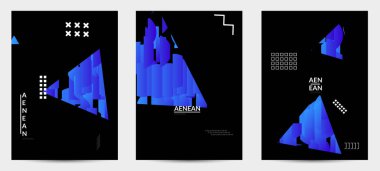 Siyah üzerine parlak renkli çizgilerle dolu üçgenli soyut uçuş şablonları. Geometrik şekilli dinamik modern tasarım. Basit renkli fütürist elementler.