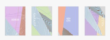 Retro hipster sanat baskısı ya da poster tasarımı. Dalgalı karışık şekiller. Üst üste çizilmiş el dokusu. Çizgiler, noktalar ve karalamalar egzotik tropikal arka plan yaratır. Doğal organik renkler.