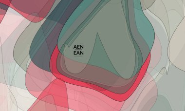 Pastel renkli şeffaf üstüste binen şekillerle kaplanmış şablon akrilik boya veya suluboya efekti vektör karışımı yaratıyor. Mermer desen düz renkler basit organik şekiller. Doğa Dünya Tasarımı.