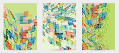 Kare piksel mozaik şekli bozulmuş. Şeffaf gecekonducular dinamik hareket etkisi yaratır. Soyut hava balonu vektör arkaplanı.