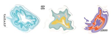 Üç boyutlu kağıt, dalgalı delikler açıyor. Vektör kağıt kesme katmanları topoğrafya haritası konsepti ya da pürüzsüz origami kağıt oyma zanaatı yaratır. Dalgalı katmanlı malzeme tasarımı kağıt sanat izole tasarım elementleri.