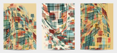 Kare piksel mozaik şekli bozulmuş. Şeffaf gecekonducular dinamik hareket etkisi yaratır. Soyut hava balonu vektör arkaplanı.