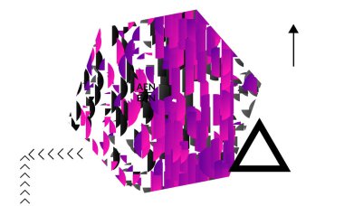 Parlak renkli çizgilerle dolu geometrik şekilli soyut vektör şablonları. Pazarlama teknolojisi için küresel bilgi tasarımı olarak dijital hi-tech görselleştirme. Teklif verileri endüstriyel analizler.