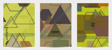 Soyut geometrik doku. Yüzyılın ortalarında, geometrik şekilli, şeffaf ve üst üste binen modern tasarım. Retro renkler. Flyer şablonu retro geometri vintage biçimi.