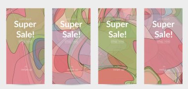 Pastel renkli şeffaf şekilli şablon akrilik boya veya suluboya efekti vektör karışımı yaratıyor. Mermer desen düz renkler basit organik şekiller. Doğa Dünya Tasarımı.