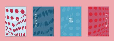 Görsel bozulma etkisiyle soyut yarım ton uçucu şablonu. Optik sanat geçmişi. Çarpık üç boyutlu uzay. Düz arkaplan üzerinde daireleri olan gelecekçi vektör illüstrasyonu