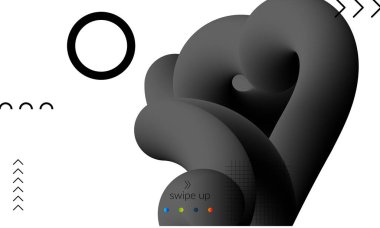 Beyaz ve basit siyah geometrik şekiller üzerinde 3D sıvı şekilli parlak renkli iniş sayfası şablonları. Akışkan renk pankartları ayarlandı. Yaratıcı 3B karışım, dinamik bileşimi şekillendirir.