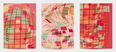 Kare piksel mozaik şekli bozulmuş. Şeffaf gecekonducular dinamik hareket etkisi yaratır. Soyut hava balonu vektör arkaplanı.