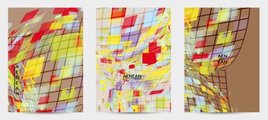 Kare piksel mozaik şekli bozulmuş. Şeffaf gecekonducular dinamik hareket etkisi yaratır. Soyut hava balonu vektör arkaplanı.