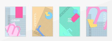 Soyut eğitim geçmişi var. Kağıt kesikli geometrik şekilli öğretmen masasının üst görüntüsü, kağıt kağıtlar. İlkokul sanat ve zanaat dersi. Pastel renkler. Düz konum vektör kağıt biçimi.