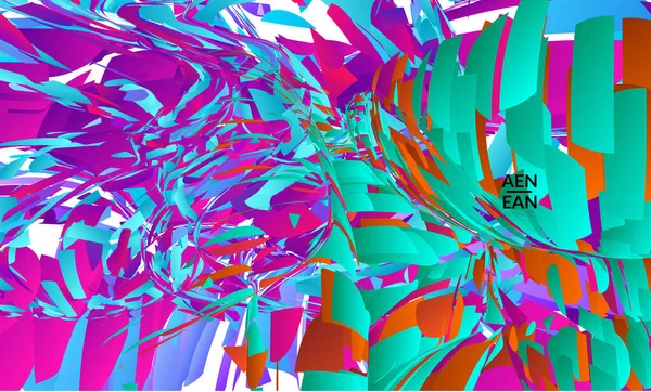 Parlak renkli küçük parçacık patlaması içeren soyut iniş sayfası şablonu. Spor müziği sosyal medya düzeni. Dış uzay hareketli optik sanat dinamik arka planı. Gelecekçi vektör.