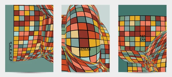 Kare piksel mozaik şekli bozulmuş. Düz retro renklerin üzerine siyah tel çerçeve. Soyut hava balonu vektör arkaplanı.