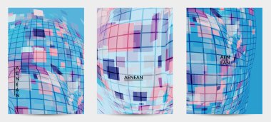 Kare piksel mozaik şekli bozulmuş. Şeffaf gecekonducular dinamik hareket etkisi yaratır. Soyut hava balonu vektör arkaplanı.